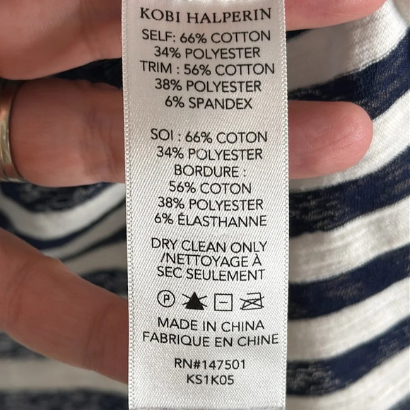 Kobi Helparin Striped Cotton Blend Long Sleeve Tee Size XL - Picture 3 of 5